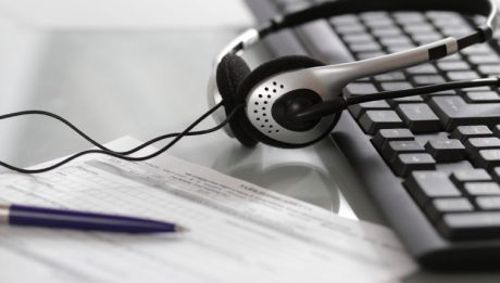 headset and keyboard, used by Remote Outsourced Transcriptionis